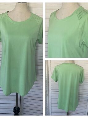 Miss Fortune Athletic Activewear Short Sleeve Green Top SZ L